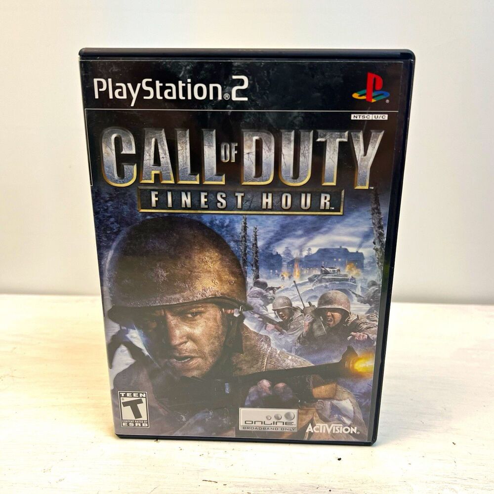 Call of Duty Finest Hour Sony PlayStation 2 PS2 Disc Case Manual Black Label